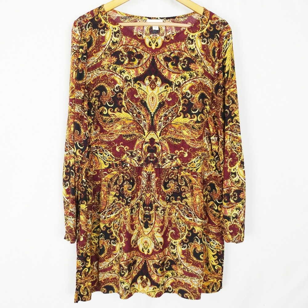 ⭐ J Jill Soft Boat-Neck Tunic Pinot Baroque Sz M